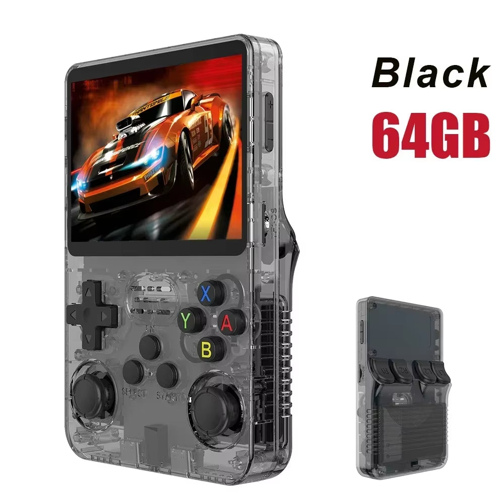 Open Source R36S R36H Video Game Console Linux System 3.5Inch IPS Screen Orange Portable Pocket Video Player 64G R36S MAX