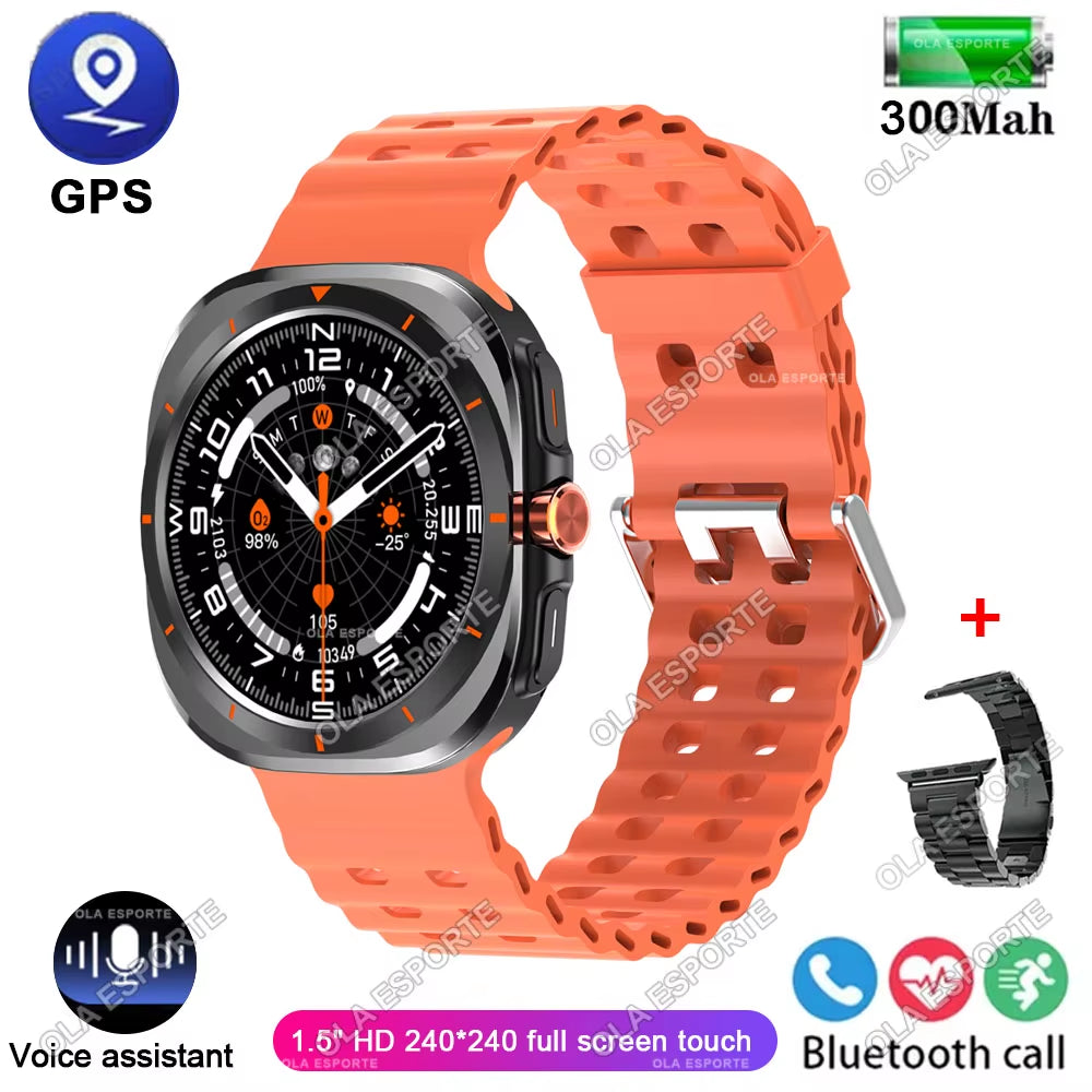 New Galaxy Watch 7 Ultra Smart Bracelet Men GPS Trackr NFC HD Touch Screen Bluetooth Call Health Monitor Smartwatchs for Samsung