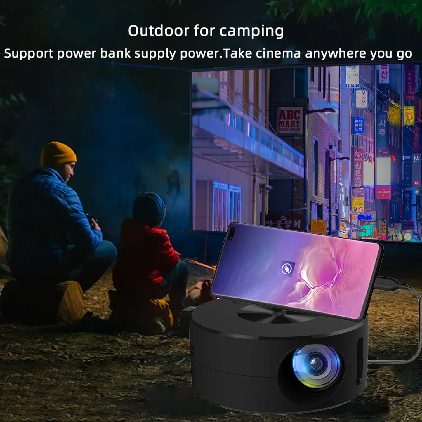 Mini Remote Control Projector for Mobile Phone Built in Speaker LED Home Media Sync Screen USB Video Beamer