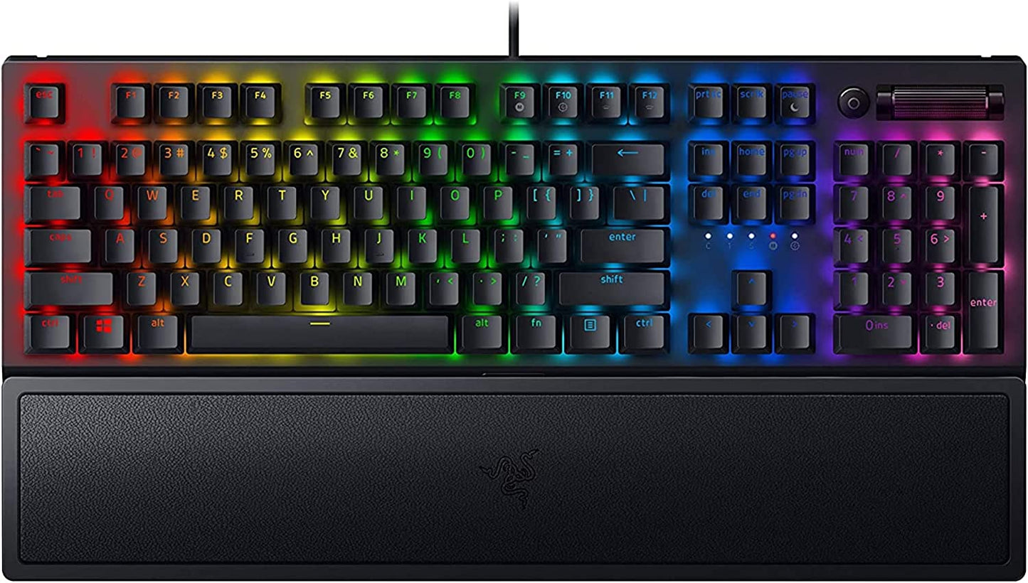 Blackwidow V3 Mechanical Gaming Keyboard: Green Mechanical Switches - Tactile & Clicky - Chroma RGB Lighting - Compact Form Factor - Programmable Macro Functionality, Classic Black