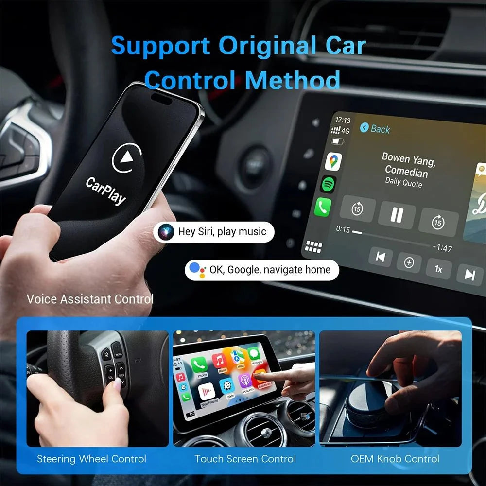 Wireless Carplay Adapter, Apple Carplay Wireless Adapter for Factory Wired Carplay Plug and Play, Iphone Ios 10+, Black