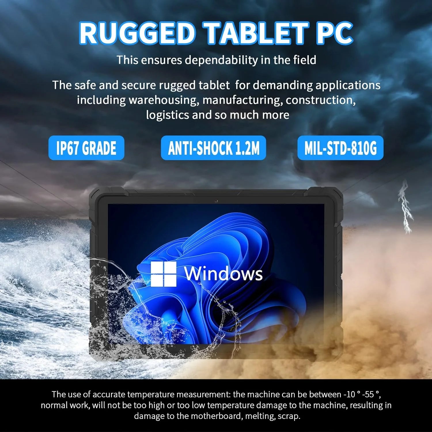 PC Rugged Windows Tablet 10.1 Inch Intel N4120 Windows 11 Pro Rugged Tablet 4G LTE GPS 8GB RAM/128GB ROM 16000Mah/3.7V Battery FHD HDMI Wifi 5 BT 4.2 Enterprise Mobile Field Work Tablet PC