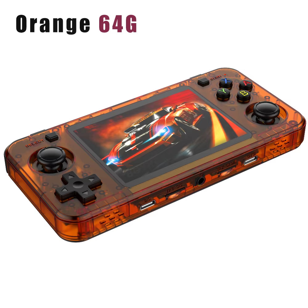 Open Source R36S R36H Video Game Console Linux System 3.5Inch IPS Screen Orange Portable Pocket Video Player 64G R36S MAX