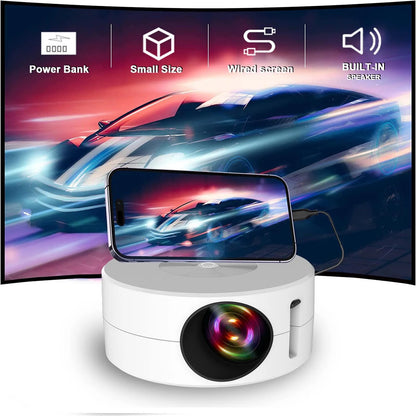 2023 Upgraded Mini Projector: 9500 Lumens Multimedia Home Video Projector with Full Wired Same Screen Phone Capability