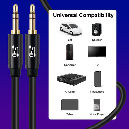 Aux Cable, 3.5Mm Audio Cable Aux for Car Auxiliary Audio Stereo Cable 3.5Mm Cord Premium Sound Dual Shielded with Gold Plated Connectors-10Feet