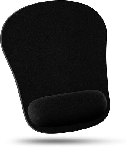 Mouse Pad Wrist Support Comfortable Ergonomic Wrist Rest Memory Foam Mousepad, Cushion & Pain Relief Mouse Pads, for Computer, Laptop, Home & Office Non-Slip Rubber Base, Black