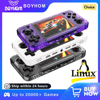 Open Source R36S R36H Video Game Console Linux System 3.5Inch IPS Screen Orange Portable Pocket Video Player 64G R36S MAX