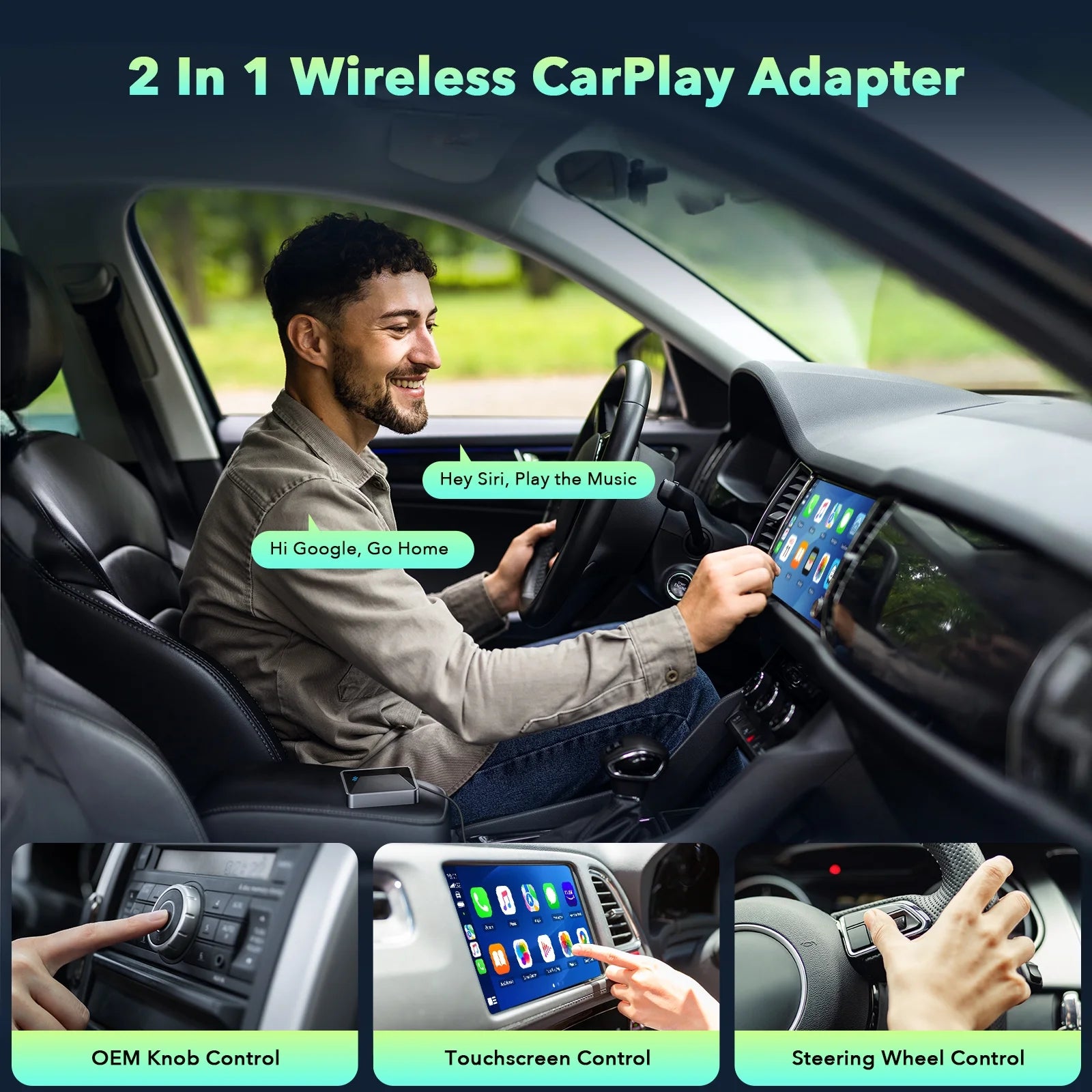 TOGUARD Wireless Carplay Adapter, 5.8 Ghz Wifi Apple Carplay Wireless Adapter for Factory Wired Carplay Plug and Play, Iphone Ios 10+