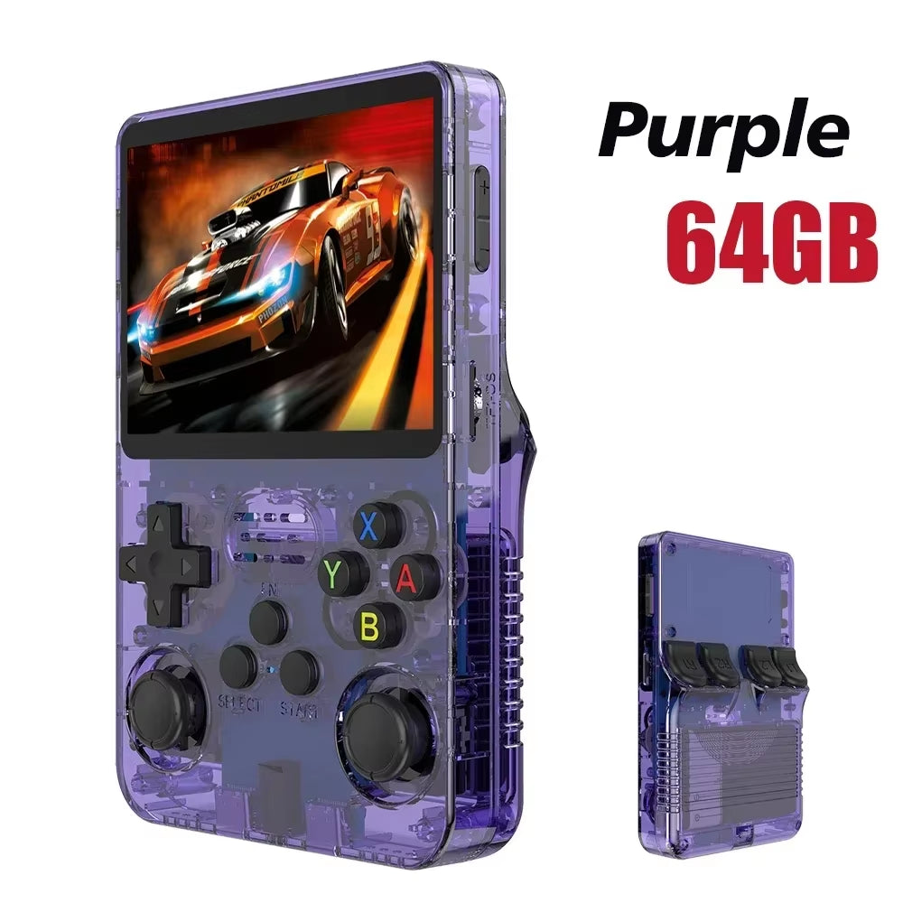 Open Source R36S R36H Video Game Console Linux System 3.5Inch IPS Screen Orange Portable Pocket Video Player 64G R36S MAX