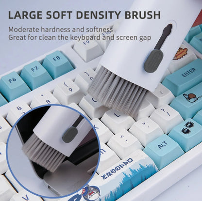 7-In-1 Multi-Device Cleaning Kit - Keyboard, Screen, and Earphone Dust Brush for Computers, Tablets, and Bluetooth Devices