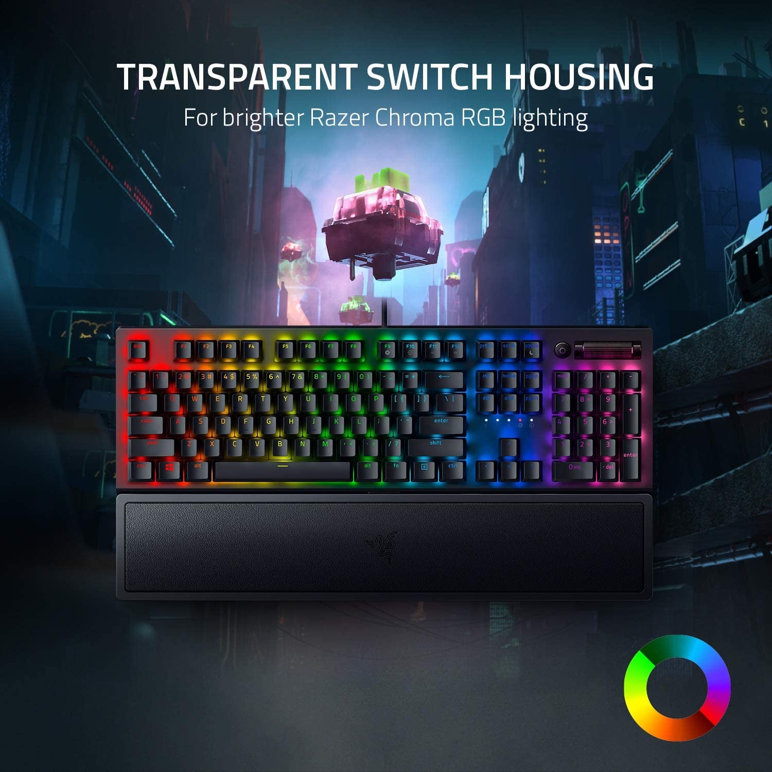 Blackwidow V3 Mechanical Gaming Keyboard: Green Mechanical Switches - Tactile & Clicky - Chroma RGB Lighting - Compact Form Factor - Programmable Macro Functionality, Classic Black