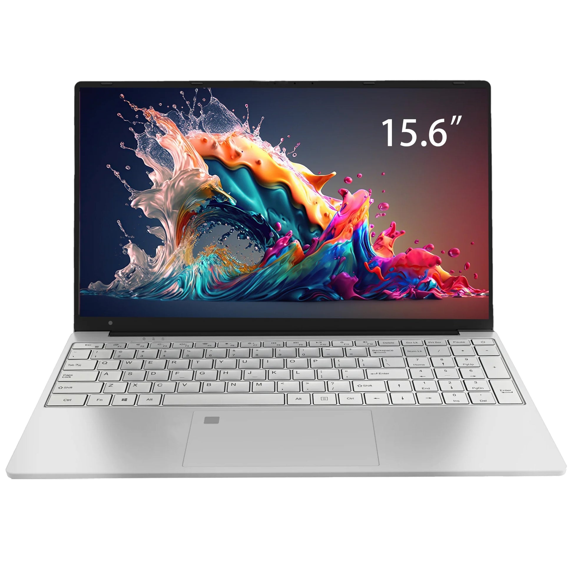 15.6" Full HD Windows 11 Pro Laptop for Office & Study, 16GB RAM 512GB SSD, Intel Celeron N5095, Fingerprint, Backlit Keyboard,Wi-Fi, HDMI, Silver